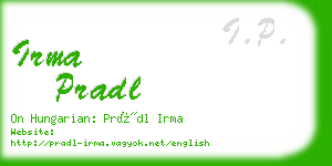 irma pradl business card